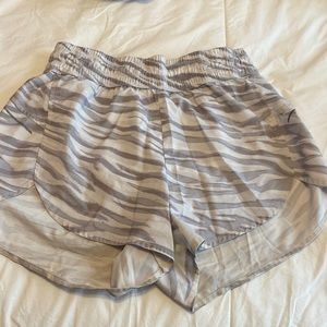 White and Grey Zebra Print Shorts
